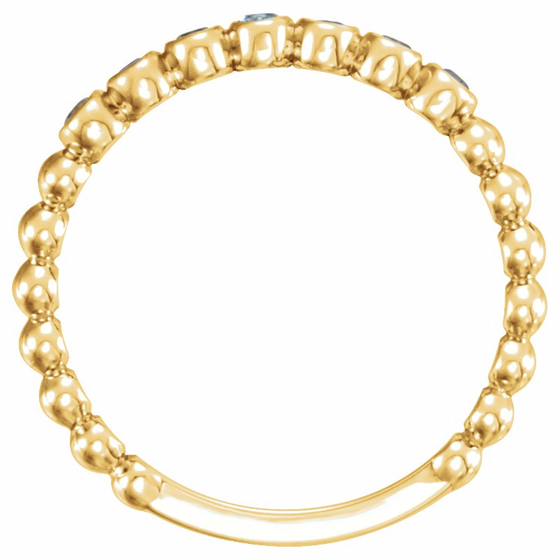 14K Yellow Aquamarine Stackable Ring