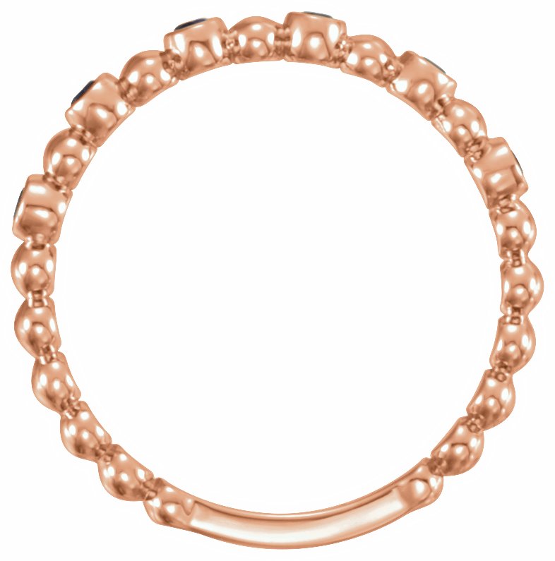 14K Rose Blue Sapphire Stackable Ring