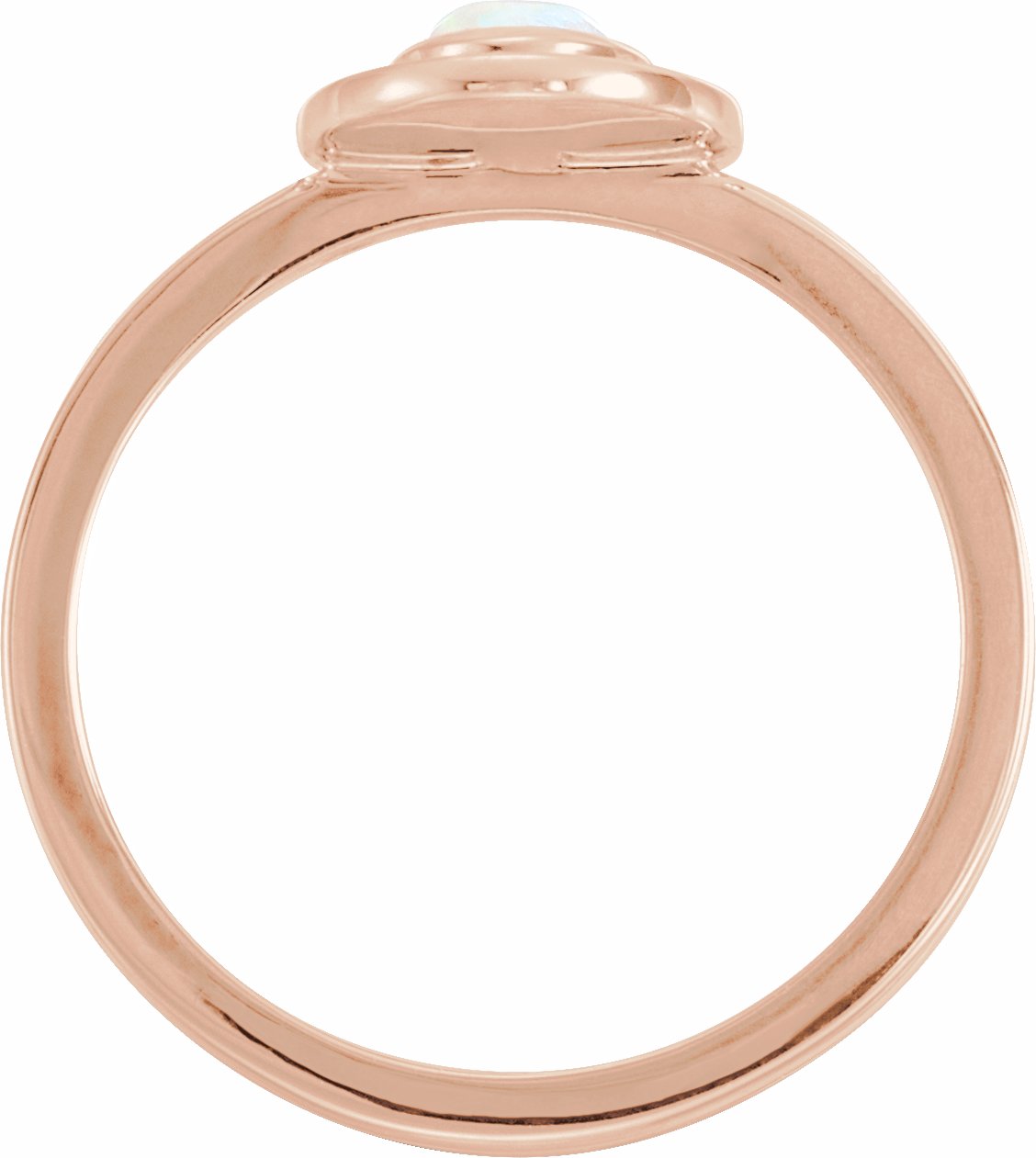 14K Rose Opal & .08 CTW Diamond Halo-Style Ring