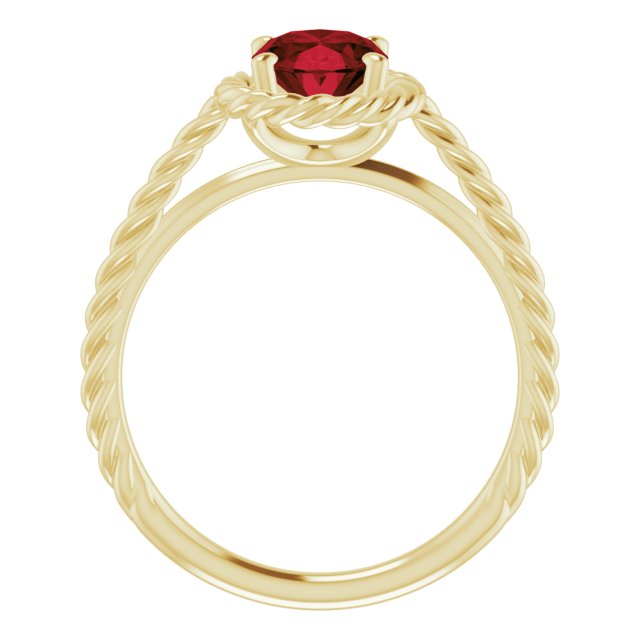 14K Yellow Mozambique Garnet Rope Ring