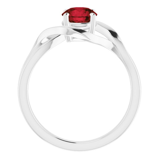 14K White Mozambique Garnet Ring