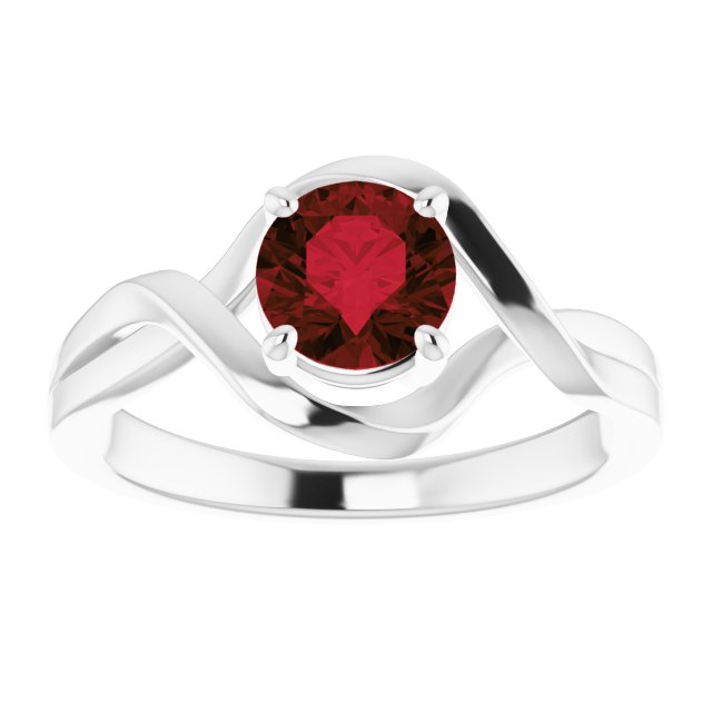 14K White Mozambique Garnet Ring