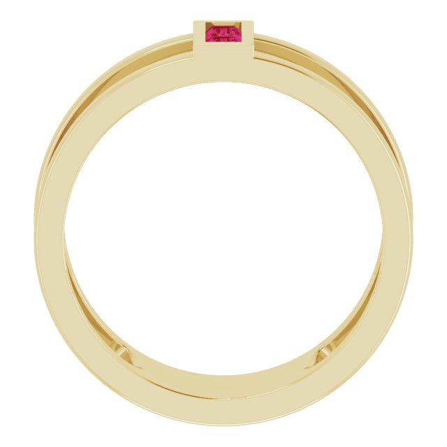 14K Yellow Ruby Baguette Ring