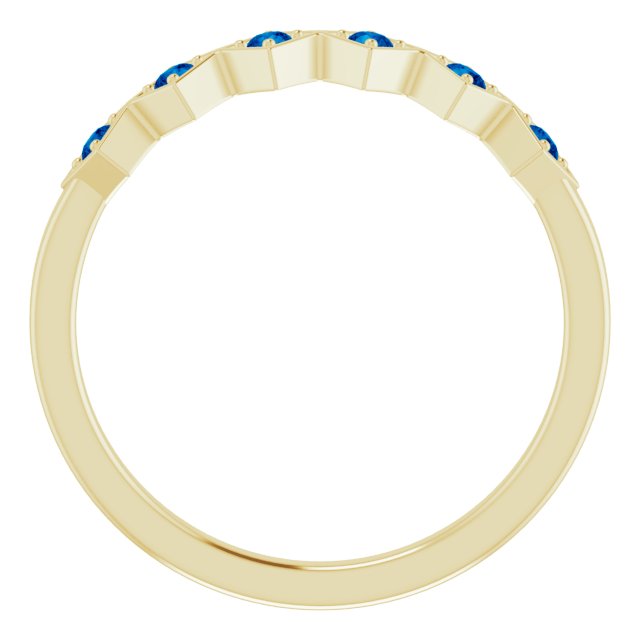 14K Yellow Blue Sapphire Stackable Ring