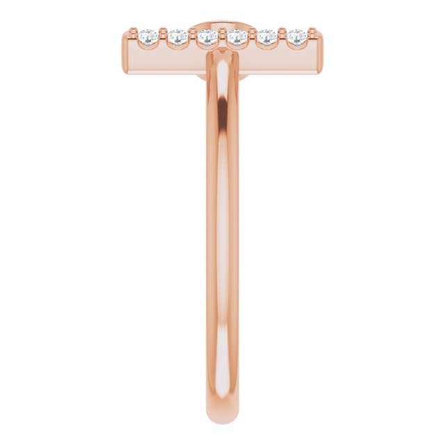 14K Rose Aquamarine & .06 CTW Diamond Bar Ring