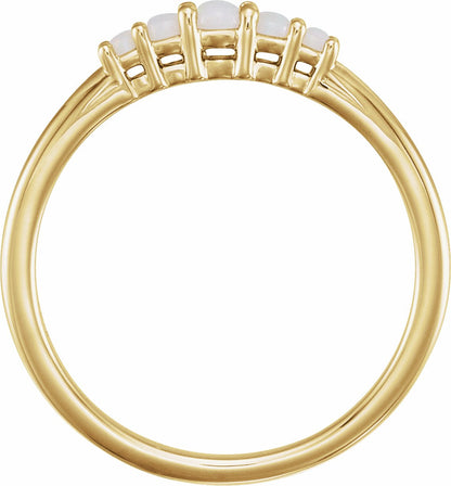 14K Yellow Opal Graduated Five-Stone Ring