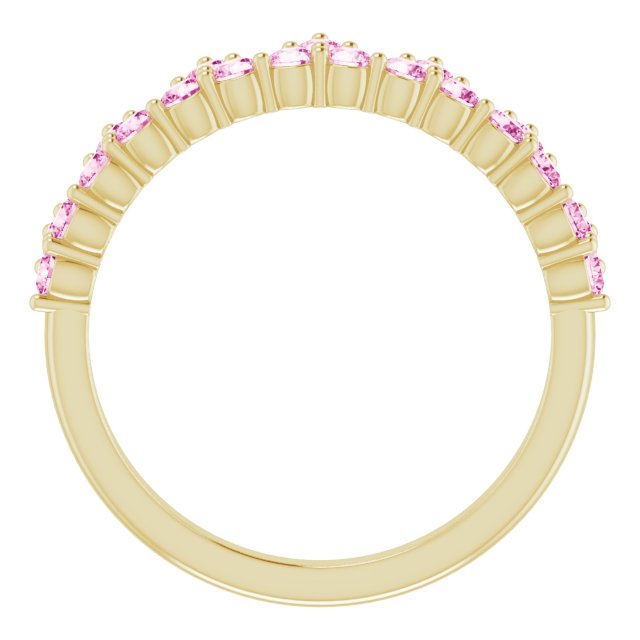 14K Yellow Pink Sapphire Crown Ring