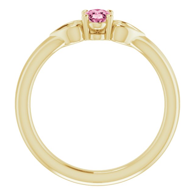 14K Yellow 5x3 mm Oval Tourmaline Youth Heart Ring