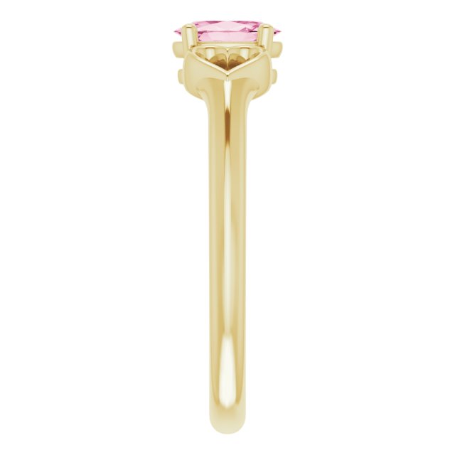 14K Yellow 5x3 mm Oval Tourmaline Youth Heart Ring