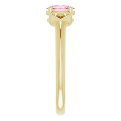 14K Yellow 5x3 mm Oval Tourmaline Youth Heart Ring