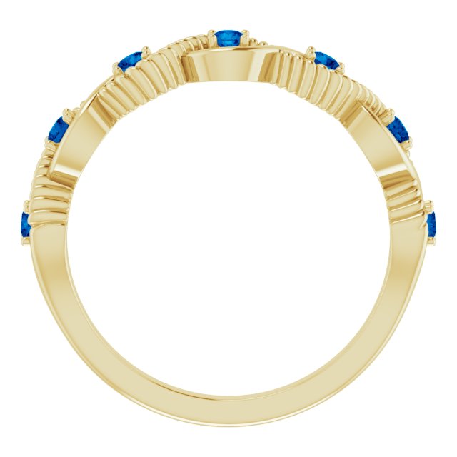 14K Yellow Blue Sapphire Stackable Ring