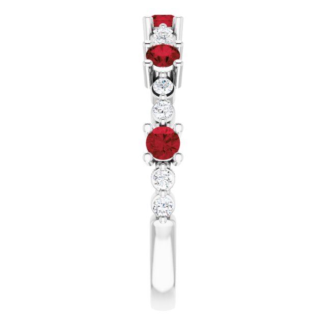 14K White Mozambique Garnet & 1/5 CTW Diamond Ring