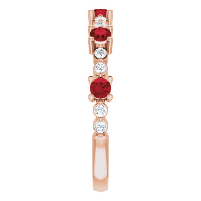 14K Rose Mozambique Garnet & 1/5 CTW Diamond Ring