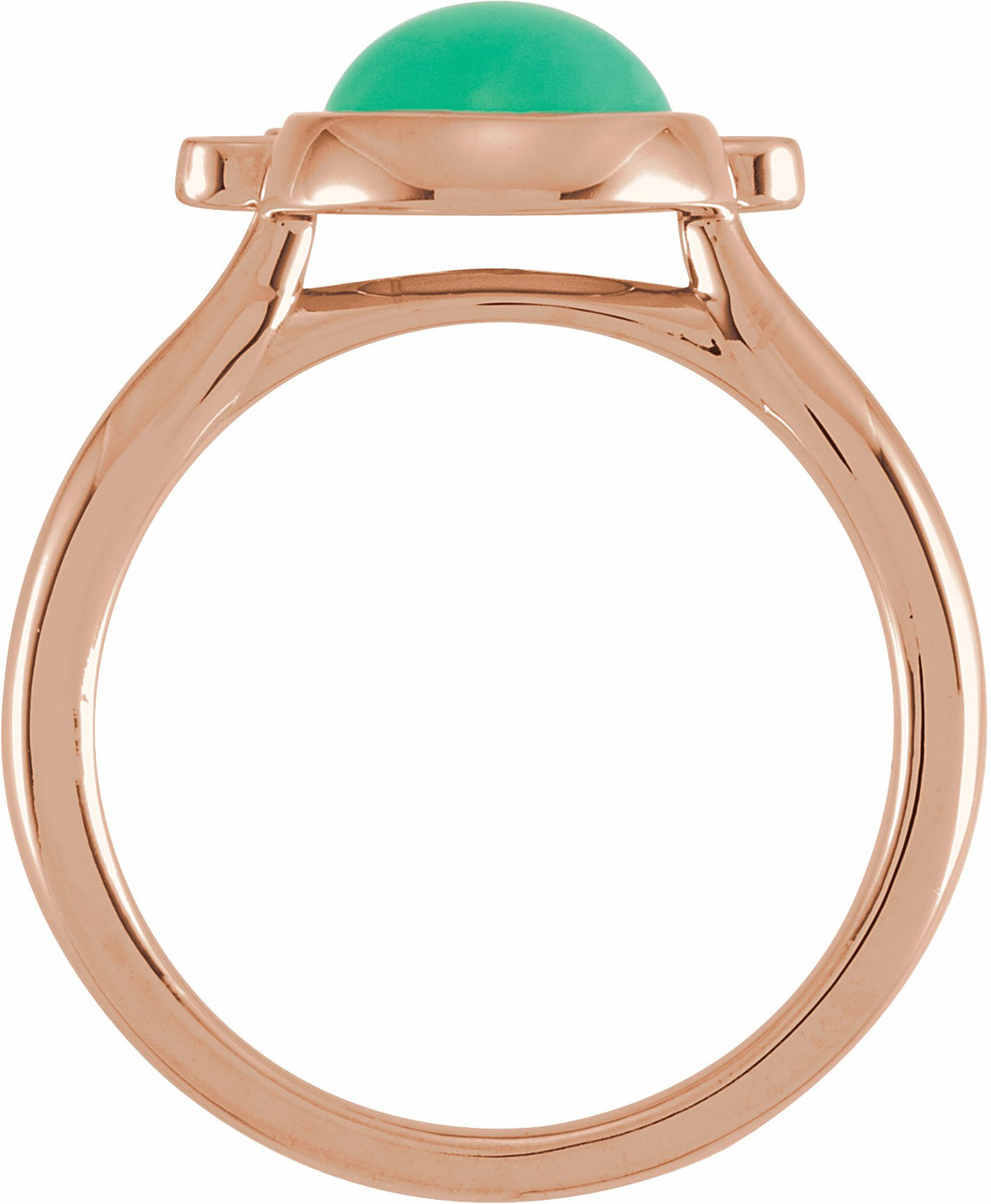 14K Rose Chrysoprase & 1/8 CTW Diamond Ring