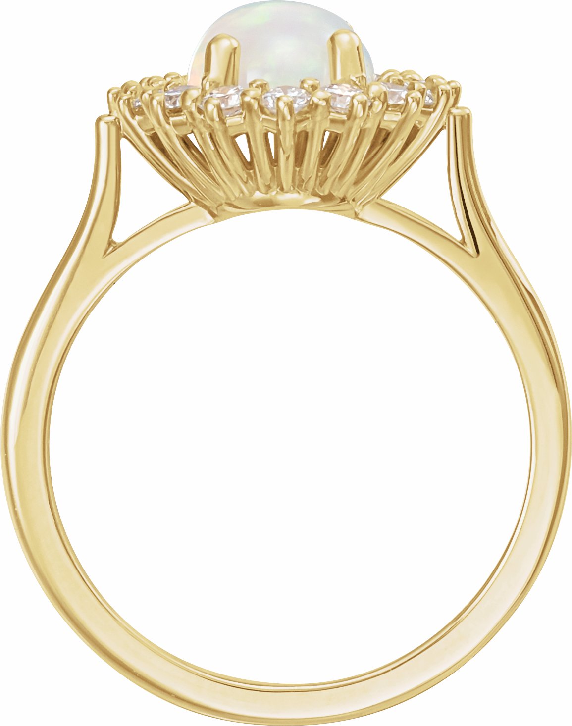 14K Yellow Ethiopian Opal & 3/8 CTW Diamond Ring