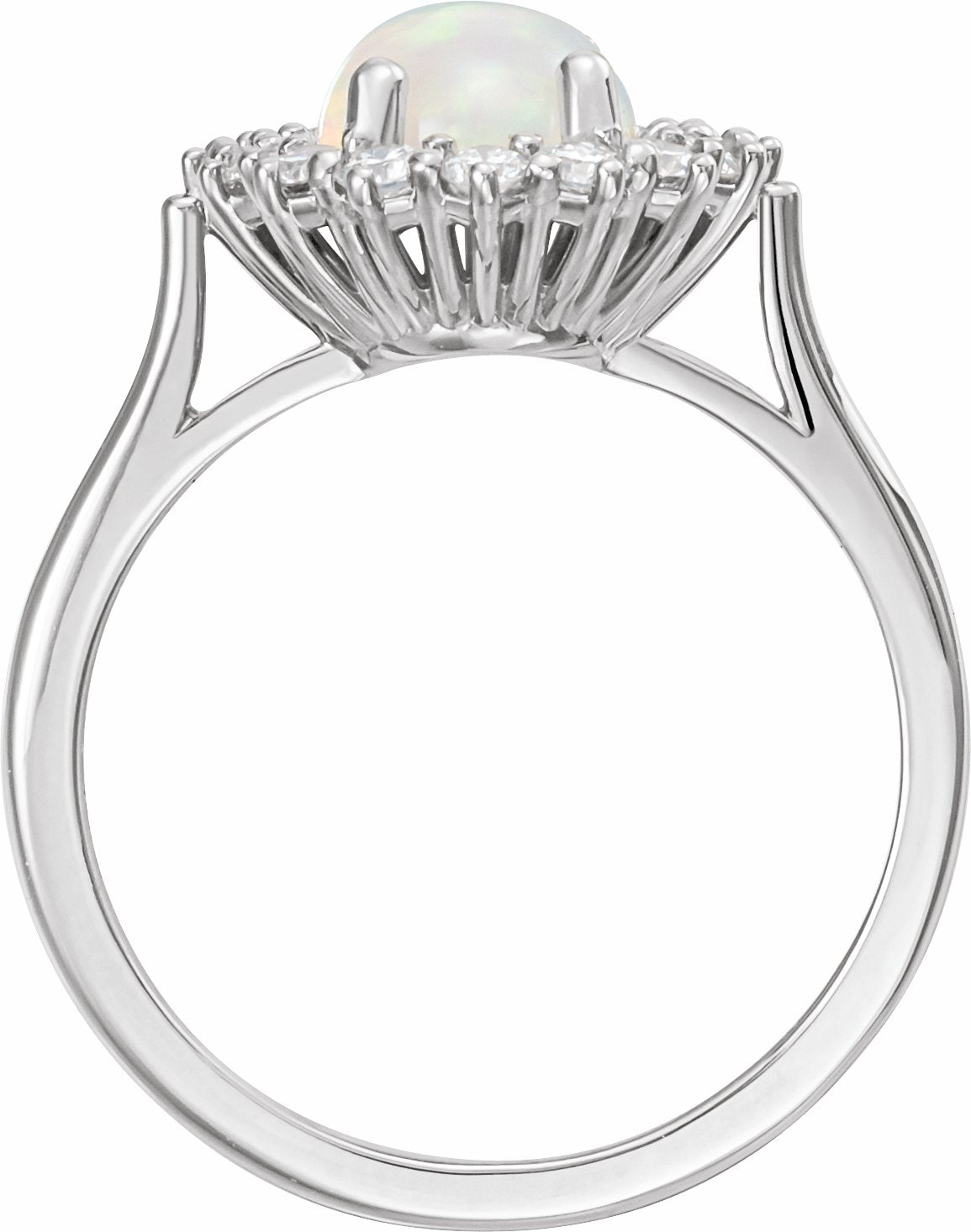 14K White Ethiopian Opal & 1/2 CTW Diamond Ring