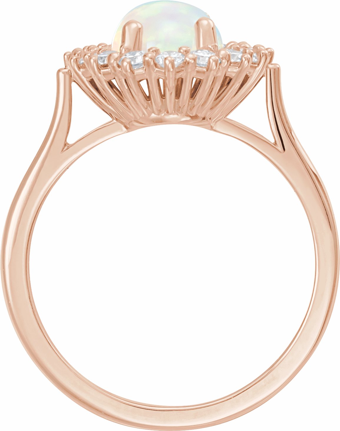 14K Rose Opal & 1/2 CTW Diamond Ring