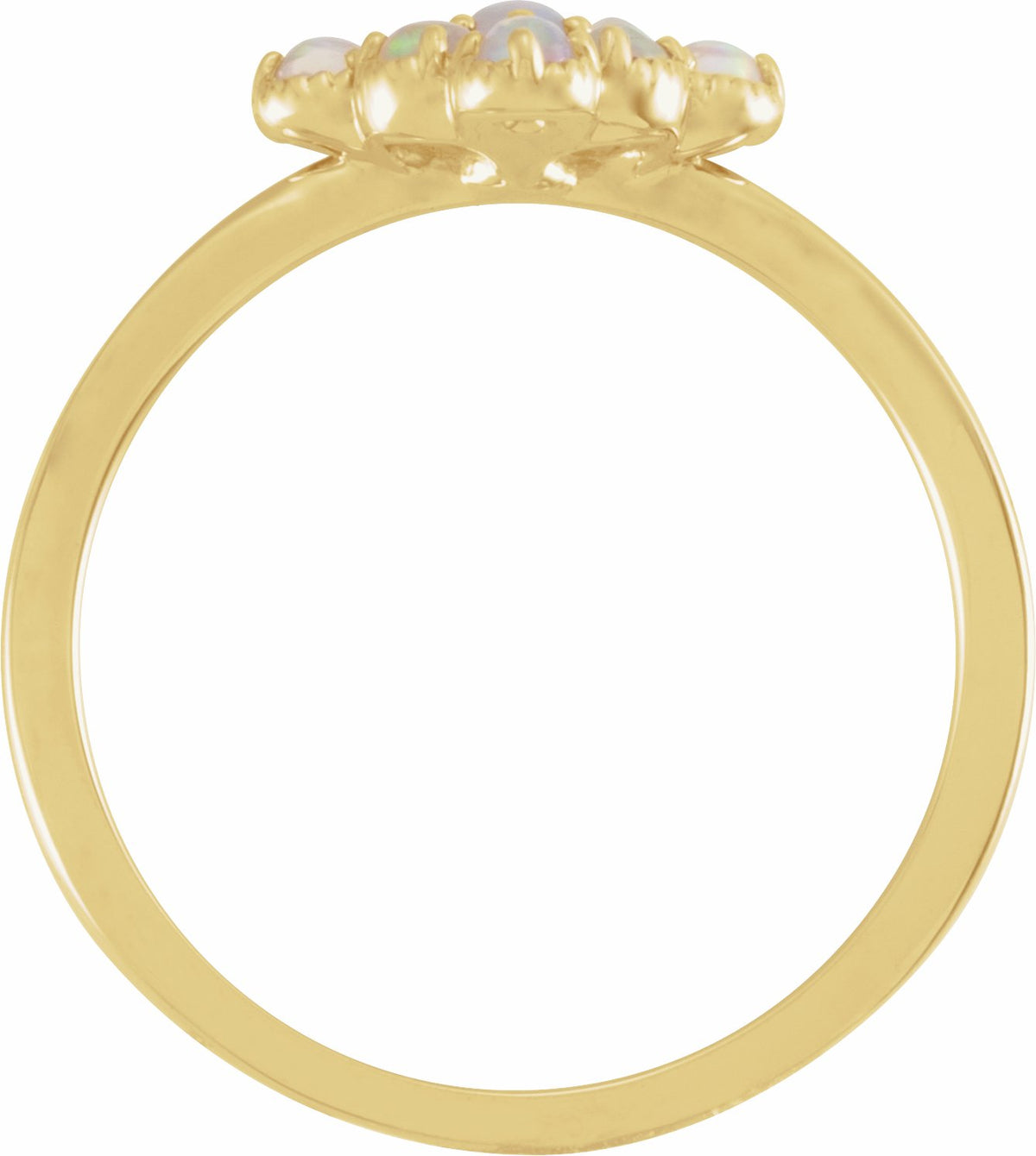 14K Yellow Ethiopian Opal & .02 CTW Diamond Ring