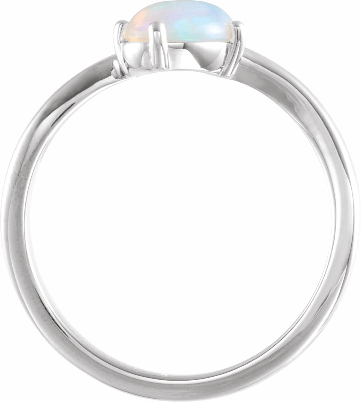 14K White Ethiopian Opal & .015 CT Diamond Bypass Ring