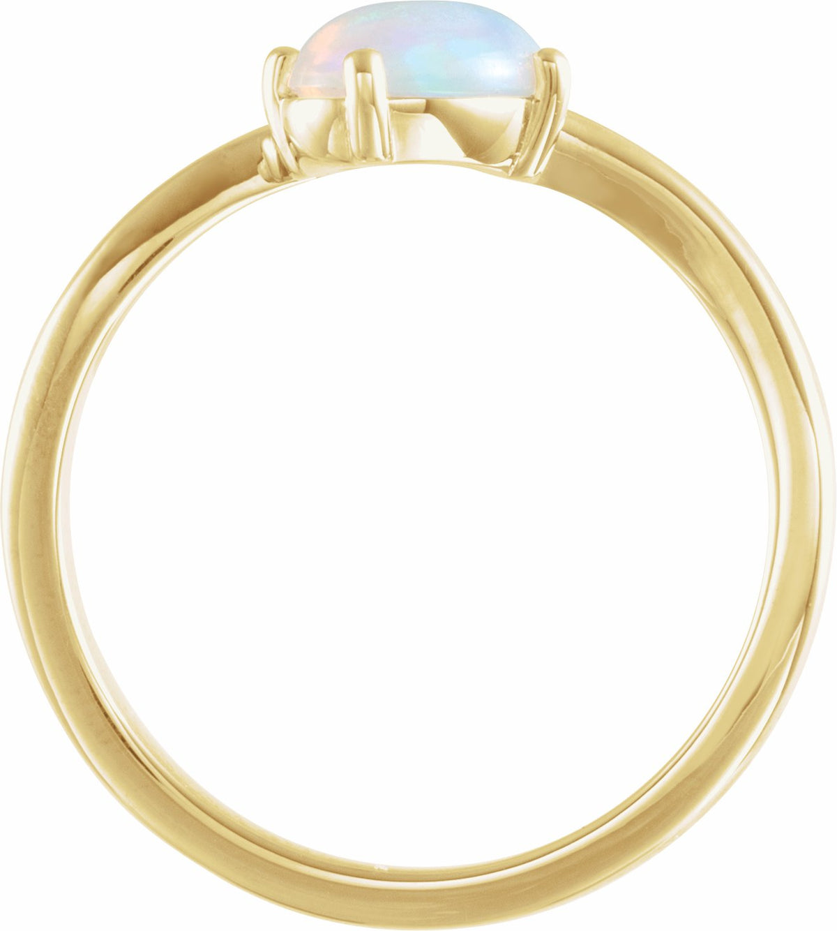 14K Yellow Ethiopian Opal & .015 CT Diamond Bypass Ring