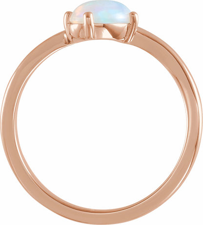 14K Rose Ethiopian Opal & .015 CT Diamond Bypass Ring