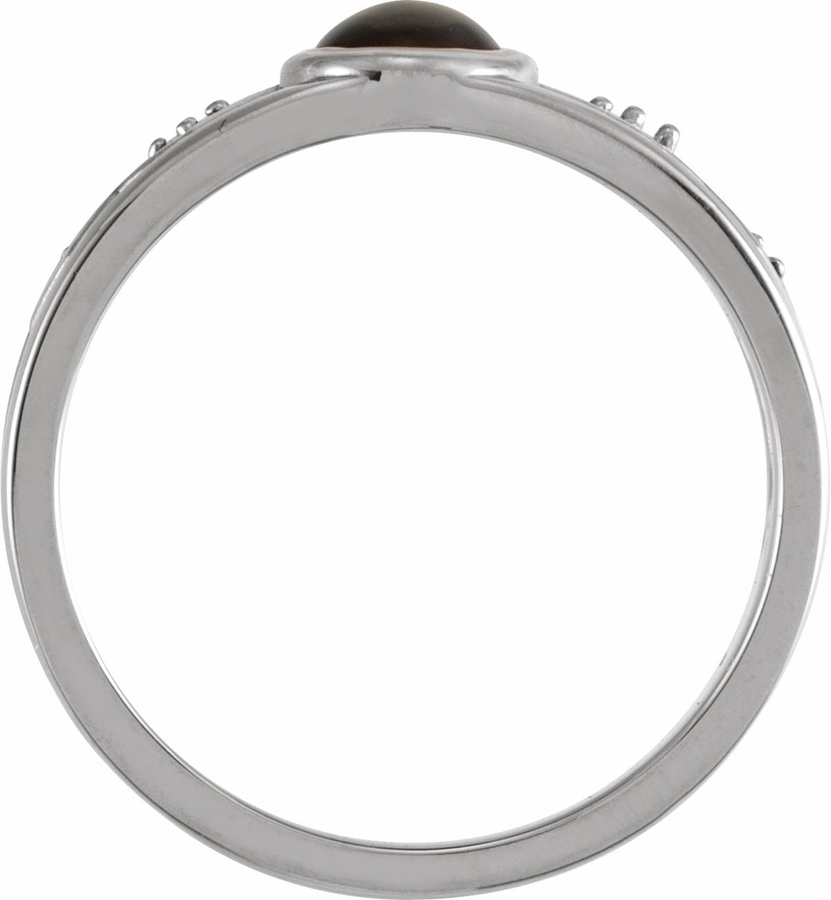 14K White Onyx & .05 CTW Diamond Ring
