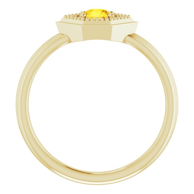 14K Yellow Sapphire Geometric Ring