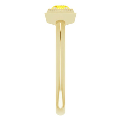 14K Yellow Sapphire Geometric Ring
