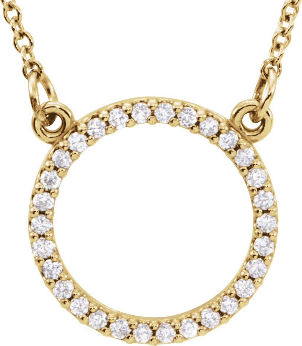 14K Yellow 1/8 CTW Diamond 16 Necklace