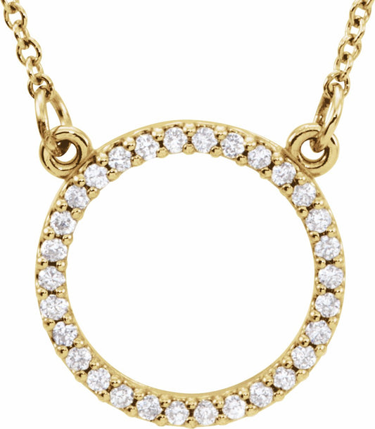 14K Yellow 1/8 CTW Diamond 16 Necklace