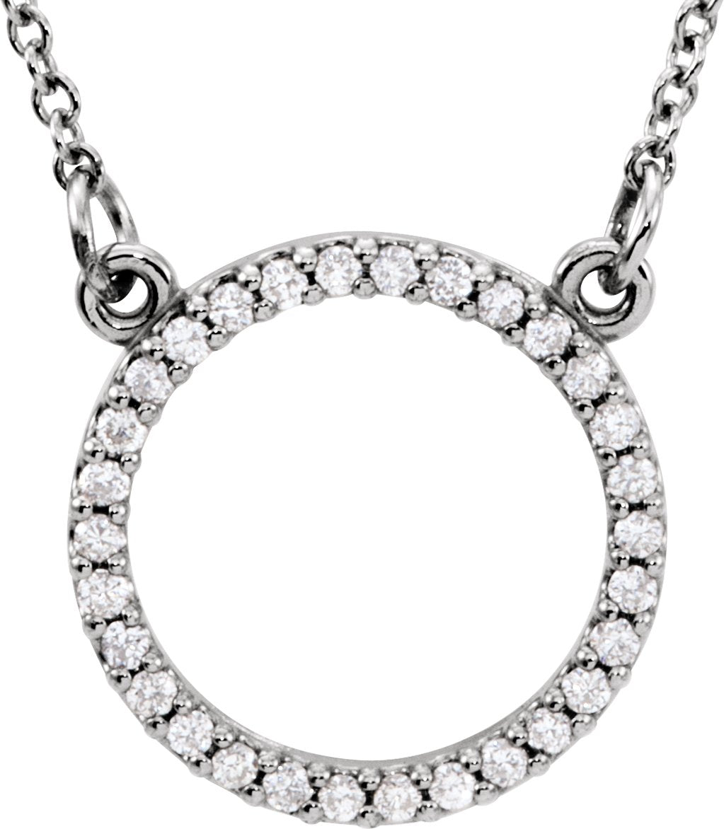 14K White 1/8 CTW Diamond 16 Necklace