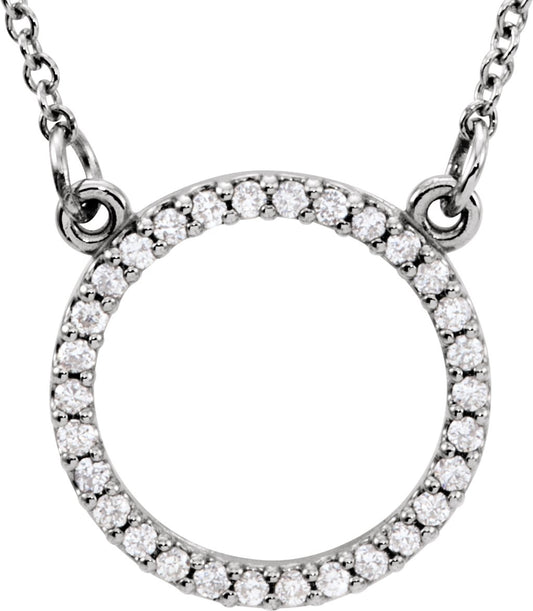 14K White 1/8 CTW Diamond 16 Necklace
