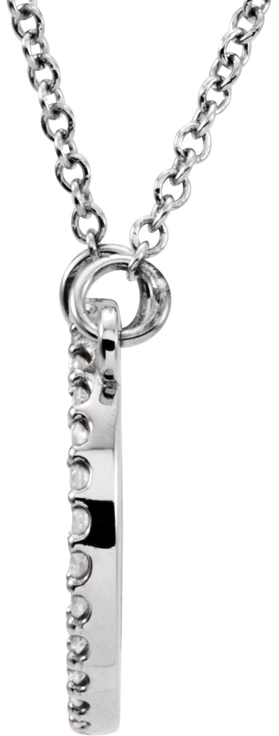 14K White 1/8 CTW Diamond 16 Necklace