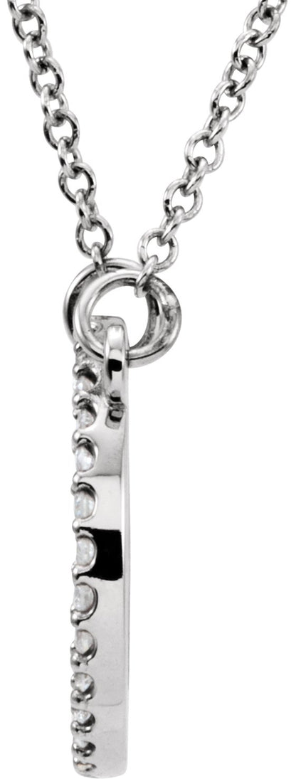 14K White 1/8 CTW Diamond 16 Necklace