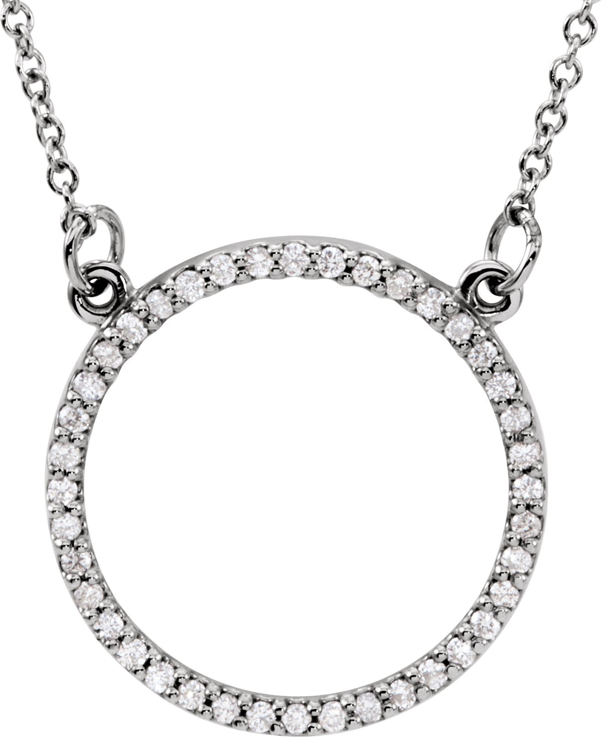 14K White 1/6 CTW Diamond 16 Necklace