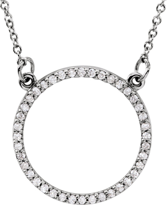 14K White 1/6 CTW Diamond 16 Necklace