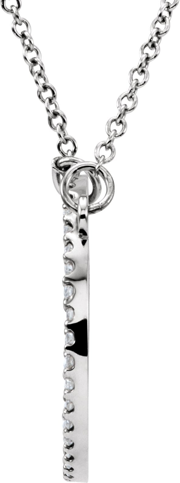 14K White 1/6 CTW Diamond 16 Necklace