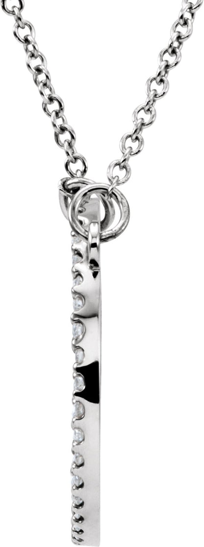 14K White 1/6 CTW Diamond 16 Necklace