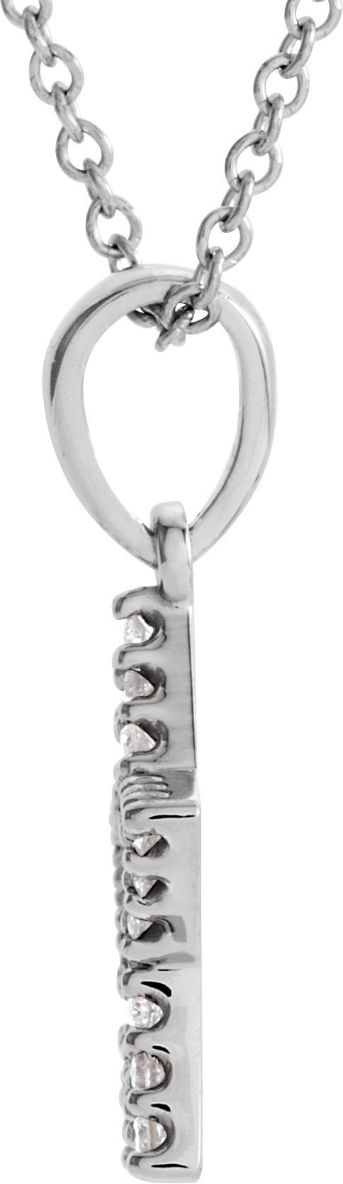 14K White 1/8 CTW Diamond Petite Star 16 Necklace