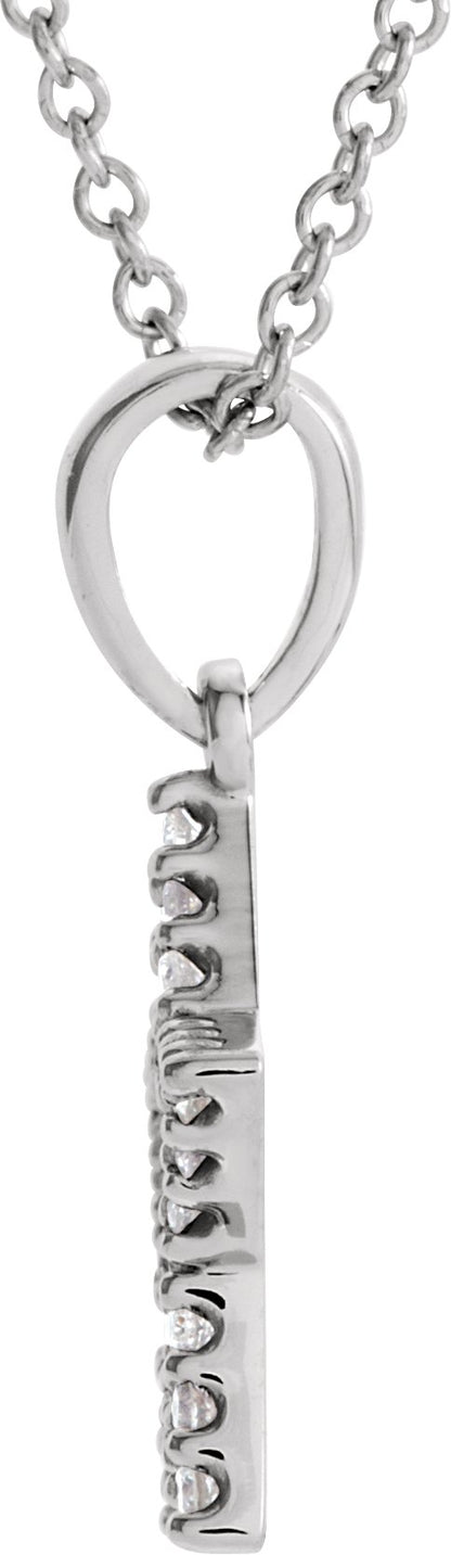 14K White 1/8 CTW Diamond Petite Star 16 Necklace