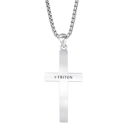 26 Box Chain Necklace Silver Cross & Damascus