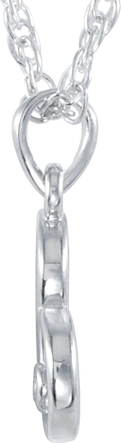 14K White .015 CTW Diamond Heart 18 Necklace