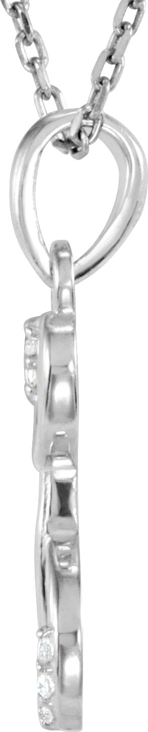 14K White .02 CTW Diamond Initial A 18 Necklace