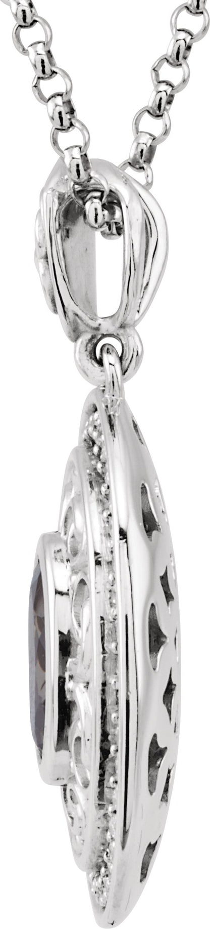 14K White Iolite & 1/8 CTW Diamond 18 Necklace