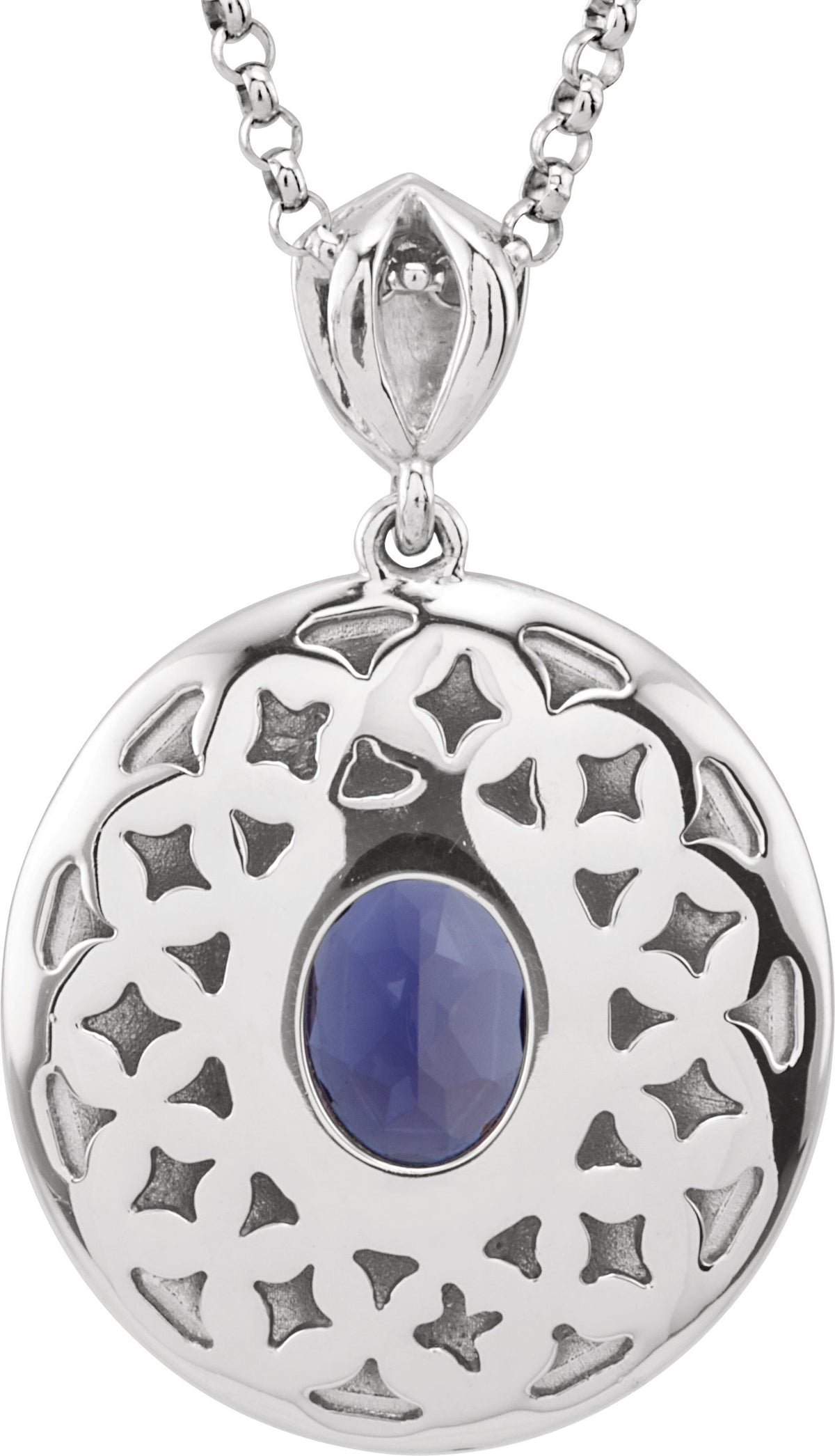 14K White Iolite & 1/8 CTW Diamond 18 Necklace