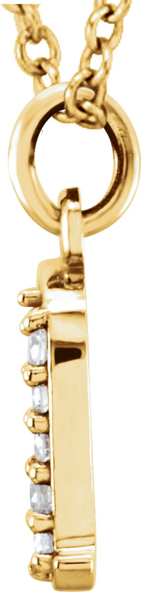 14K Yellow .025 CTW Diamond Lowercase Initial a 16 Necklace