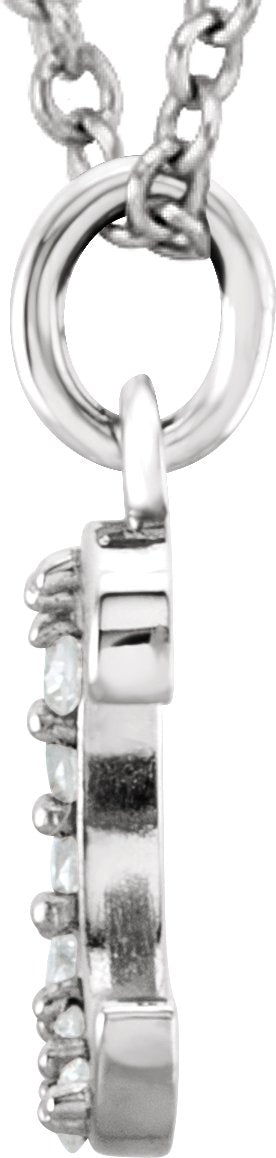 14K White .03 CTW Diamond Lowercase Initial c 16 Necklace