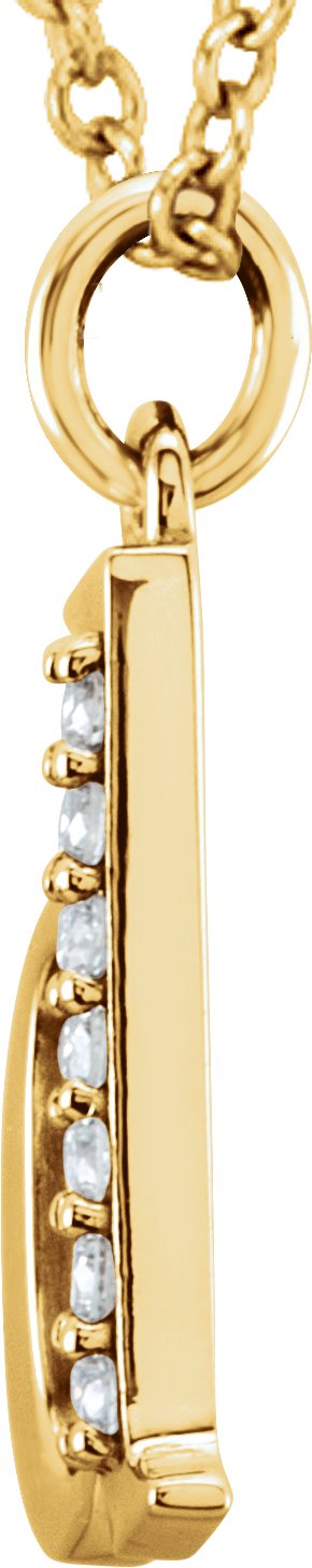 14K Yellow .03 CTW Diamond Lowercase Initial d 16 Necklace
