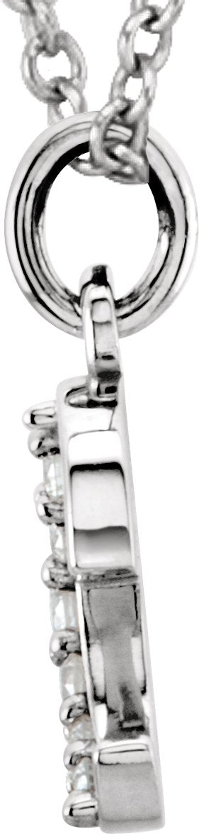 14K White .03 CTW Diamond Lowercase Initial e 16 Necklace