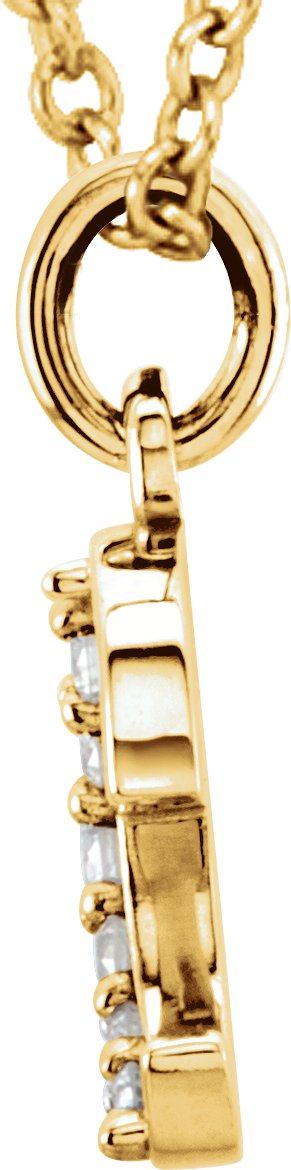 14K Yellow .03 CTW Diamond Lowercase Initial e 16 Necklace